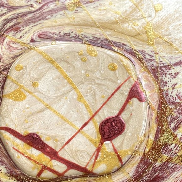 Royal Pearl - Original Art Mixed Media and Resin Painting Framing 13"x16" - Picture 7 of 10